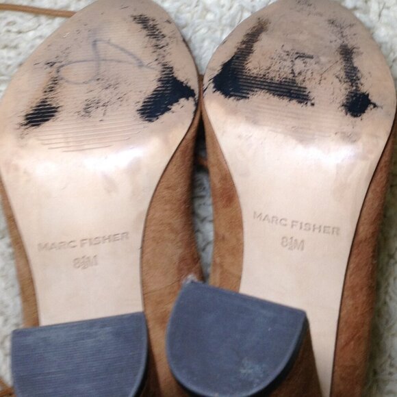 Marc Fisher "Stevee" "8.5" Chunky, Whimsigoth, Fancy Steampunk, Suede, Hippie - Picture 6 of 6